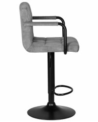 Стул барный DOBRIN KRUGER ARM BLACK (серый вельвет (LAR-E2041-25))