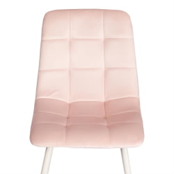 Стул со спинкой CHILLY (mod. 7094-1) вельвет/металл, 44,5х52,5х86 см, pink (розовый) HLR39 / белый