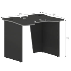 Компьютерный стол с надстройкой SKILLL SKL 100CB антрацит/металлик