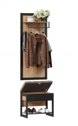 Вешалка с банкеткой Техно ЛД 02 Дуб Золотой Черный