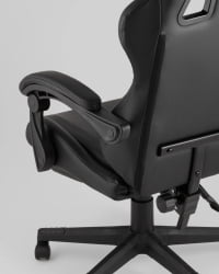 Кресло спортивное TopChairs Prophet с оттоманкой черный