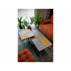 Стол журнальный Фьюжн Дуб американский/серый бетон