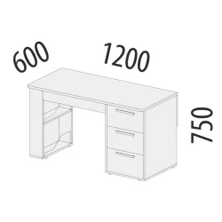 Стол письменный (лев/прав) Аляска 501.15