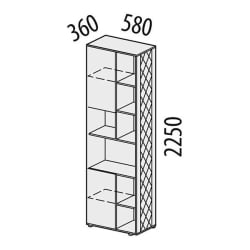 Стеллаж (лев/прав) Монако 903.57 Дуб Вотан / Белый шпон / Альпийский белый