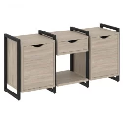 Тумба на регулируемых опорах наборная. Вариант №7 LOFT VR.L-TN-7.O Металл черный Дуб Аттик