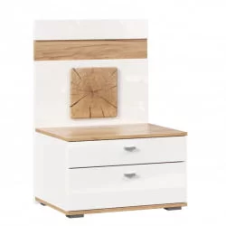 Тумба прикроватная с декоративным щитом Фиджи 014 Дуб Золотой Белый