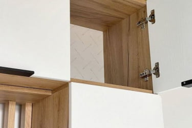 Антресоль двухдверная Бери MPR-025 Дуб крафт золотой/белое дерево