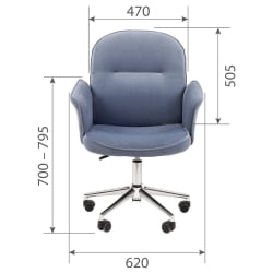 Офисное кресло CHAIRMAN HOME 130 велюр Голубой