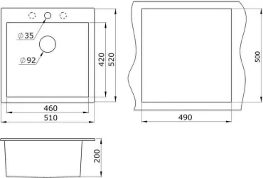 Кухонная мойка GRANULA 5102 Шварц