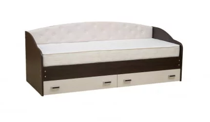 Кровать с мягким элементом Софа №7 800*1900 Ясень Шимо темный/Ясень Шимо светлый/Велюр 729