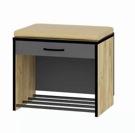 Тумба в прихожую Ольга-Лофт 5.1 Дуб Крафт золотой Темно-серый