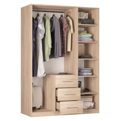 Шкаф распашный R-198х135х60-3-M(ДСС)