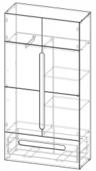 Детский шкаф для одежды Палермо Юниор 07 Белый глянец Ясень шимо светлый Зеленый