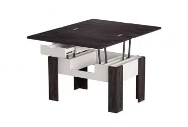 Стол-трансформер Стэп-3 Ясень черный Бодега белый