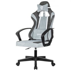 Кресло компьютерное BRABIX Forcer GM-127, 2 подушки, ткань, серое/светло-голубое