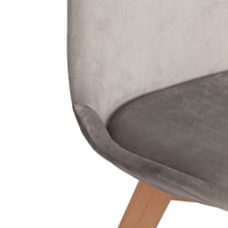 Стул TULIP SOFT (mod. 053V) дерево/пластик/вельвет, 49,5 x 54,5 x 84 см, Светло-серый (HLR 39)/натуральный