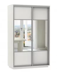 Шкаф-купе двухдверный Экспресс Дуо Комби 1400х2400h Белый снег