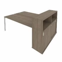 Рабочая станция с опорным шкафом-купе Metal System Б.РС-СШК-2.5 Вяз/Серый