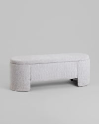 Банкетка Taks с местом для хранения букле светло-серый