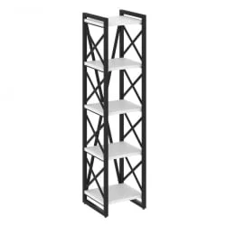 Стеллаж на регулируемых опорах - 5 полок LOFT VR.L-MST.O-5.4 Металл черный Белый Бриллиант