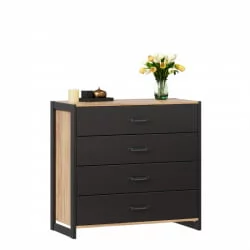 Комод с 4 ящиками Техно ЛД 678.110.000 Дуб Золотой Черный