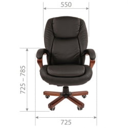 Кресло руководителя CHAIRMAN 408 кожа/экокожа, коричневый