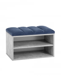 Банкетка Хольст серая велюр Синий