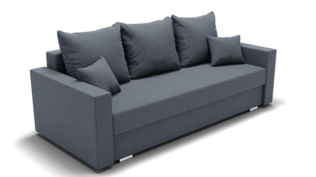 Диван с ящиком для белья Олимп-1 ППУ (ЗР) Цвет фасада: Серый; Тип: Прямой; Материал фасада: Металл/Велюр