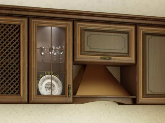 Шкаф кухонный 800 высокий со стеклом Кантри ЛД 235.345.000 Ноче Таволато