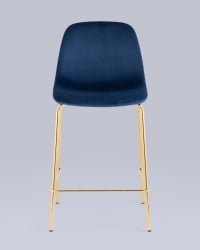 Стул полубарный Валенсия SN велюр Синий золотые ножки