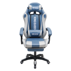 Кресло 907 KINGQUEEN, замша, цвет синий с массажем, арт 907-LB