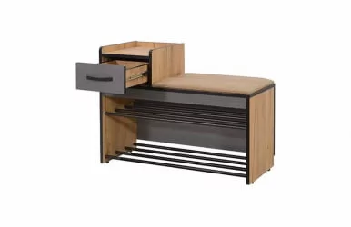 Тумба в прихожую Ольга-Лофт 5 Дуб Крафт золотой Темно-серый