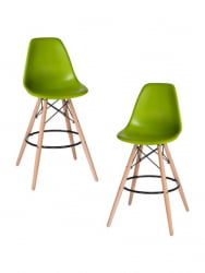 Стул барный DOBRIN DSW BAR (ножки светлый бук, цвет сиденья салатовый (G-08)) 2 шт