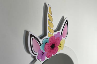 Детский стол Единорожка MK-0020 Белое дерево/белый (плюш)