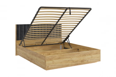 Кровать с подъемным механизмом 160х200 см Адам MSA-06 дуб крафт золотой/грей алькантара (велюр)