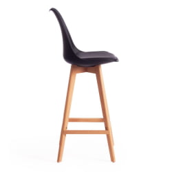 Стул барный TULIP BAR (mod. C1014H) / 1 шт. в упаковке пластик/дерево, 57 х 48 х 104 см, черный 3010/натуральный