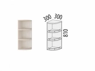 Шкаф торцевой (лев/прав) Графит 74.18 Сосна Астрид /Ваниль