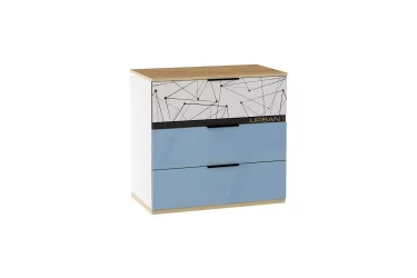 Комод Урбан ЛД 528.160.000 Дуб Золотой/Белый/Капри синий