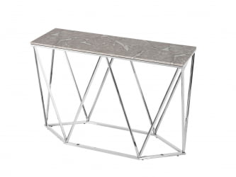 Консоль Авалон 122*41 серый мрамор сталь Серебро