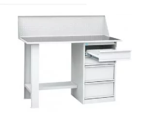 Верстак слесарный однотумбовый  (тумба с 4-мя ящиками), с экраном