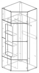 Зеленый шкаф Палермо Юниор 08 Белый глянец Ясень шимо светлый Зеленый