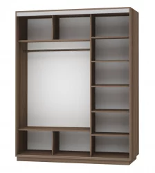 Шкаф-купе трехдверный Экспресс Трио Элемент 1800х2400h Ясень шимо тёмный