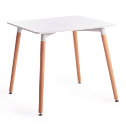 Стол обеденный JOHN (mod. T1003) МДФ/дерево, 80 х 80 х 75 см , White (Белый) / Natural (натуральный)