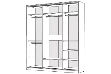 Шкаф-купе 2-х дверный Виктория 1800х584х2300, Белый 18ДЗДЗ-ПШШШ-Б 310-763