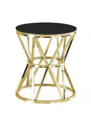 Журнальный стол ВИВА 50x50 Золото (стекло черное)