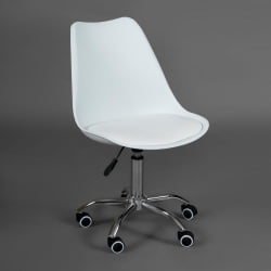 Офисное кресло TULIP (mod.106-1) металл/пластик/PU, 58 x 47 x 97см, White (белый) / Chrome (хром)