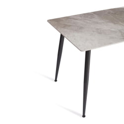 Стол обеденный Austen/Остин столешница керамика (глянцевая) / опоры металл, серый/черный, 120x80x75 см