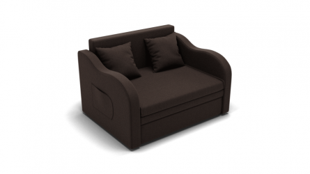 Диван Бали (ЗР) Цвет фасада: Коричневый; Тип: Прямой; Материал фасада: Металл/Велюр