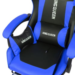 Кресло 1206 KINGQUEEN цвет черный/синий с массажем 1206-black-blue-mass