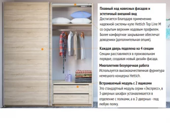 Шкаф-купе трехдверный Прайм 2100 ДСП/Белое стекло/ДСП Венге